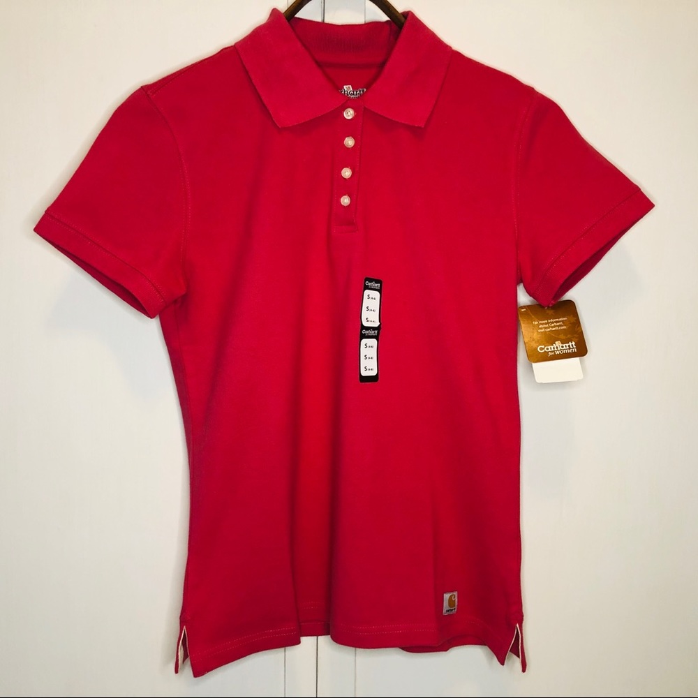 Carhartt Women’s pink red Polo Size Small